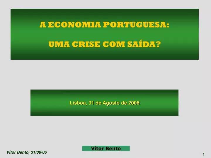 a economia portuguesa uma crise com sa da