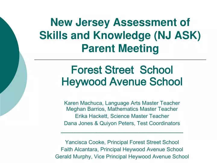 new jersey assessment of skills and knowledge nj ask parent meeting