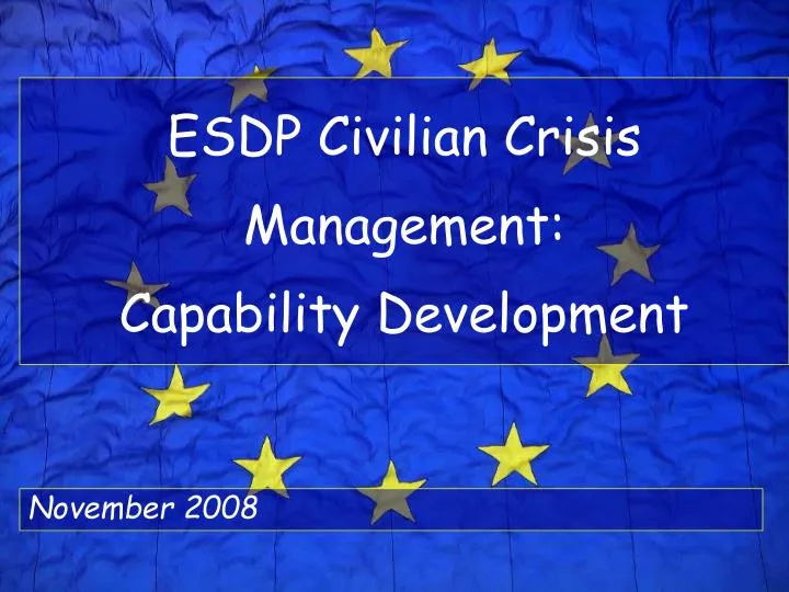 esdp civilian crisis management capability development