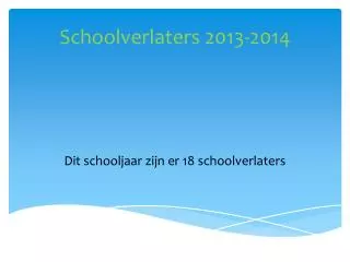 schoolverlaters 2013 2014