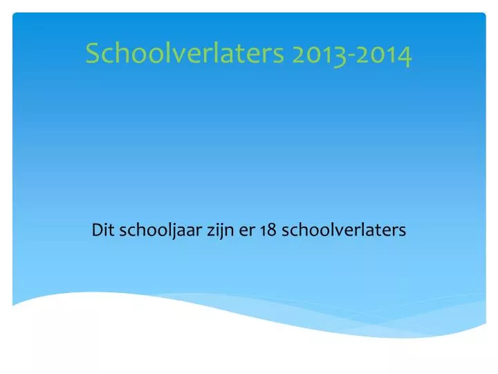 schoolverlaters 2013 2014