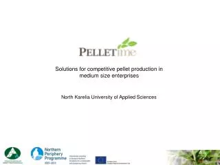 Solutions for competitive pellet production in medium size enterprises