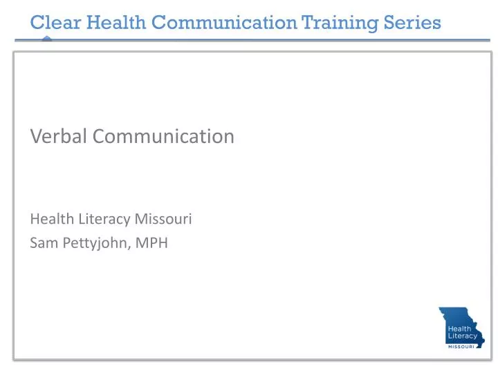 clear health communication training series