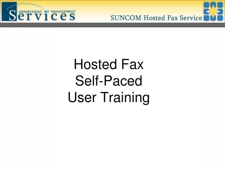 hosted fax self paced user training