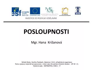 posloupnosti