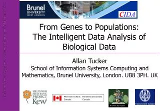 From Genes to Populations: The Intelligent Data Analysis of Biological Data