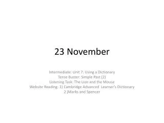 23 November