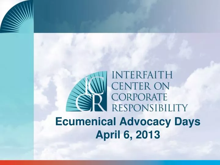ecumenical advocacy days april 6 2013
