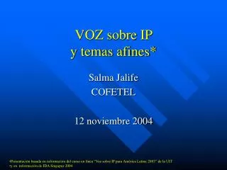 voz sobre ip y temas afines