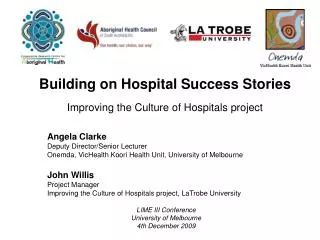 Building on Hospital Success Stories Improving the Culture of Hospitals project
