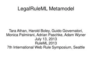 LegalRuleML Metamodel