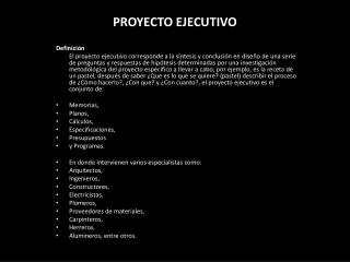 proyecto ejecutivo