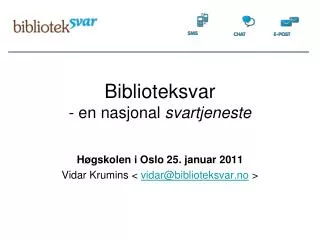 biblioteksvar en nasjonal svartjeneste