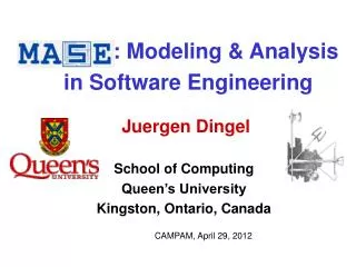 MASE : Modeling &amp; Analysis in Software Engineering