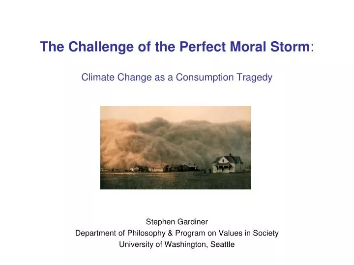 the challenge of the perfect moral storm climate change as a consumption tragedy