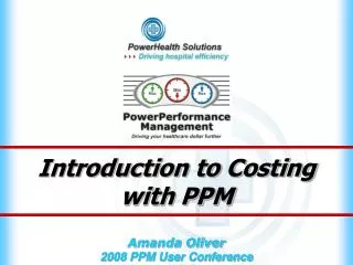 Introduction to Costing with PPM