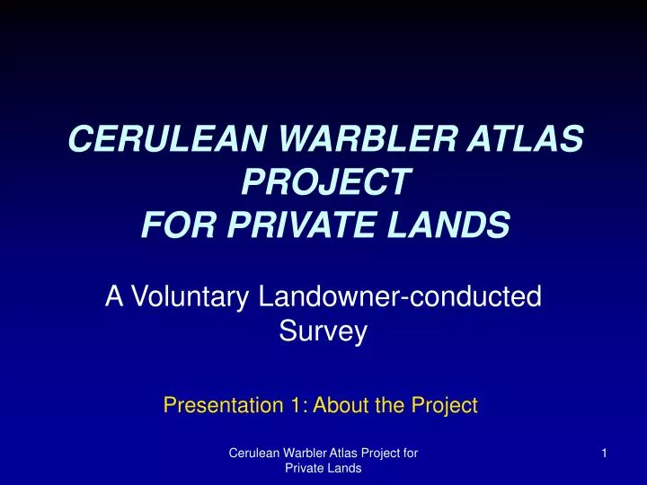 cerulean warbler atlas project for private lands