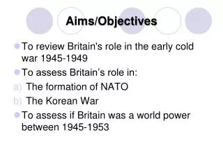 Aims/Objectives