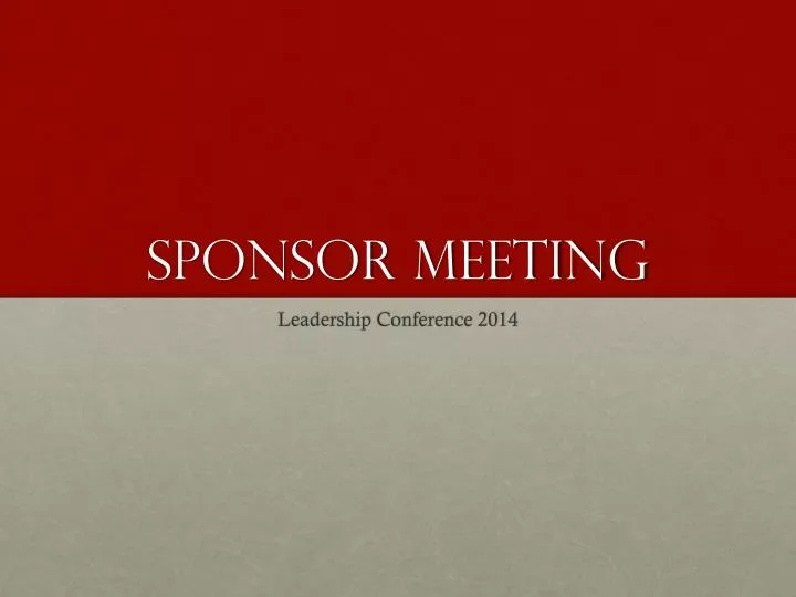 sponsor meeting