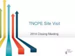 TNCPE Site Visit - slide 1