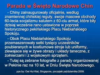 parada w wi to narodowe chin