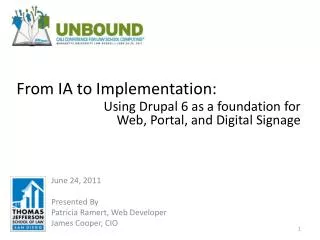 From IA to Implementation: