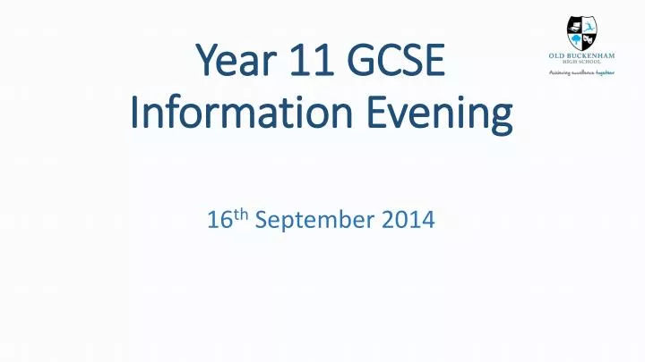 year 11 gcse information evening