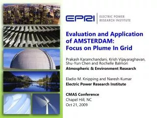 Evaluation and Application of AMSTERDAM: Focus on Plume In Grid