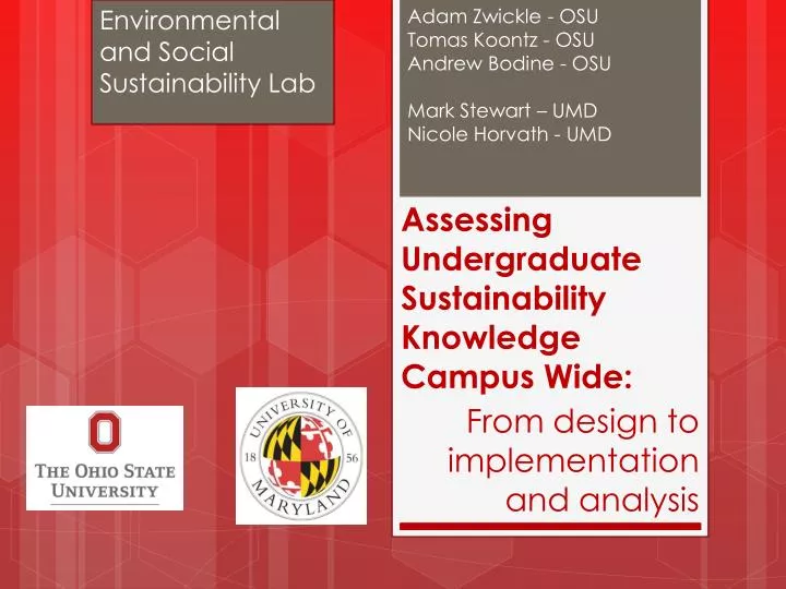 assessing undergraduate sustainability knowledge campus wide