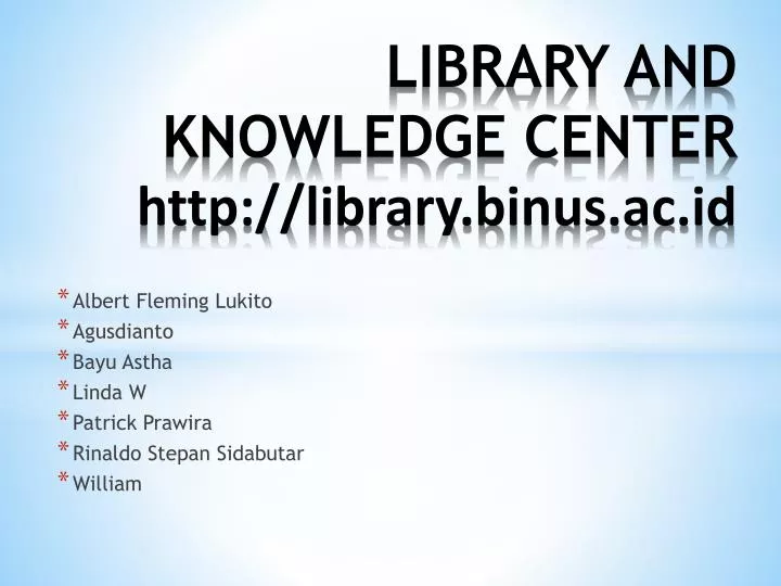 library and knowledge center http library binus ac id