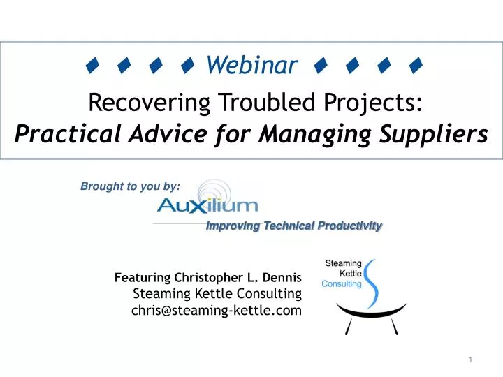 webinar recovering troubled projects practical advice for managing suppliers