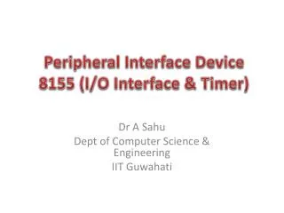 Peripheral Interface Device 8155 (I/O Interface &amp; Timer)