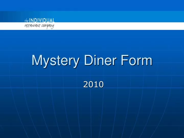 mystery diner form