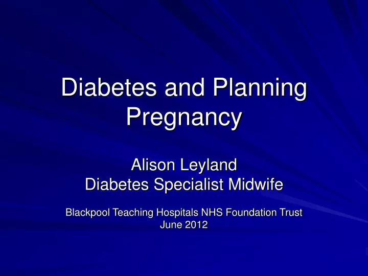 diabetes and planning pregnancy