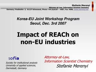 Impact of REACh on non-EU industries
