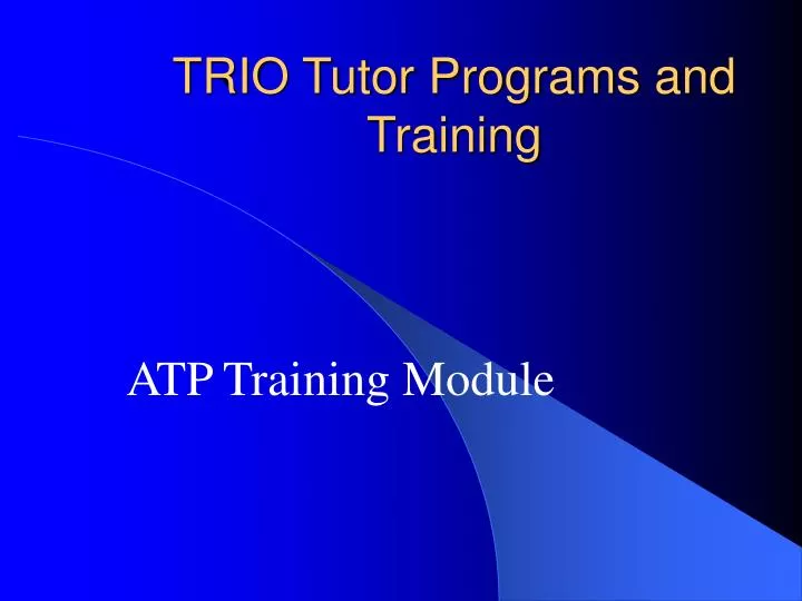 trio tutor programs and training