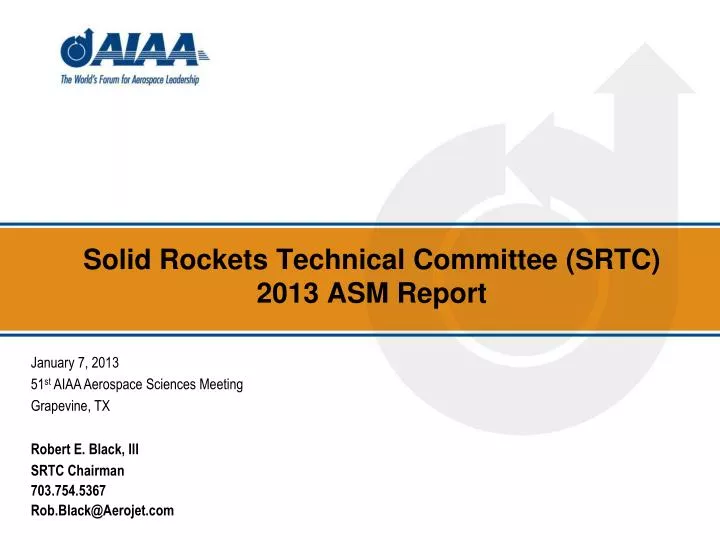 solid rockets technical committee srtc 2013 asm report