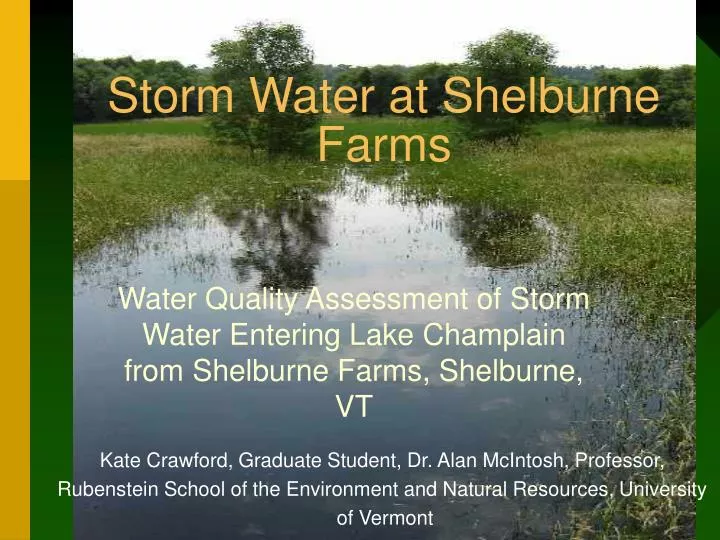 storm water at shelburne farms