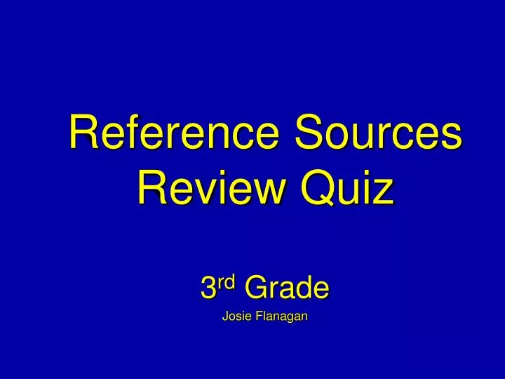 reference sources review quiz