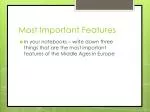 Most Important Features - slide 1