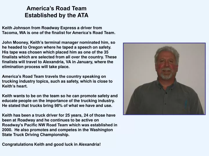 america s road team established by the ata
