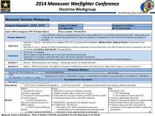2014 Maneuver Warfighter Conference Doctrine Workgroup