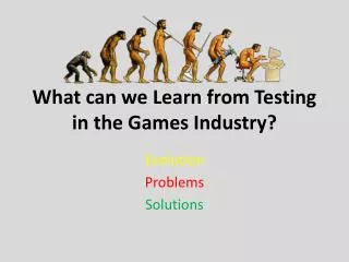 What can we Learn from Testing in the Games Industry?