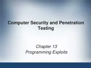 computer security and penetration testing