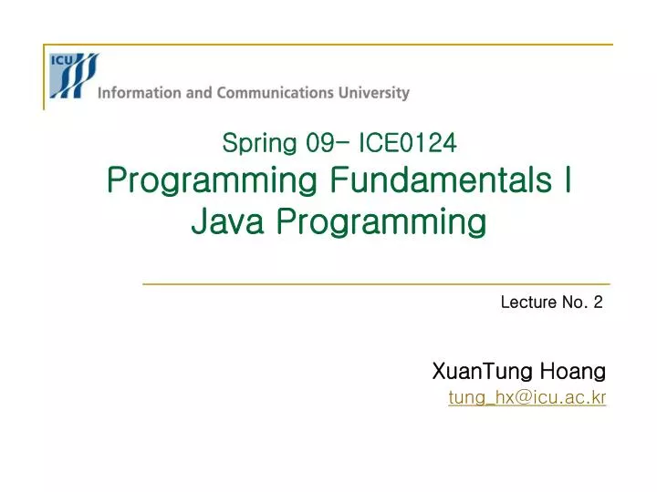 spring 09 ice0124 programming fundamentals i java programming
