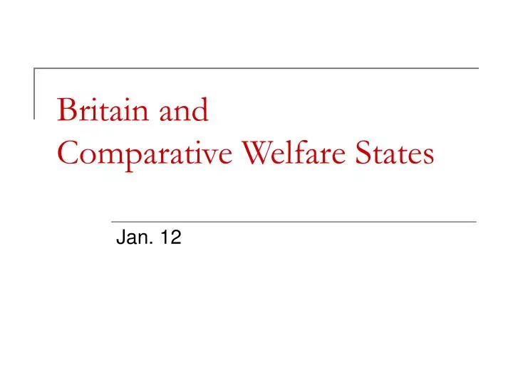britain and comparative welfare states