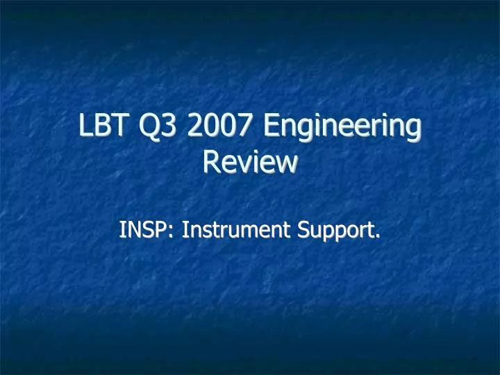 insp instrument support