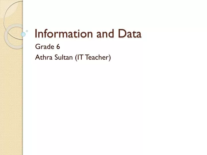 information and data
