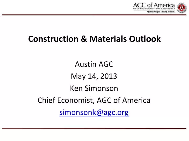 construction materials outlook