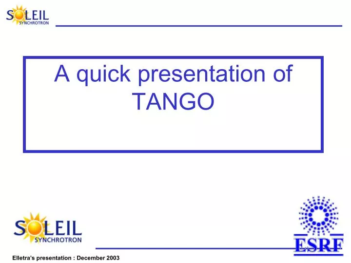 a quick presentation of tango
